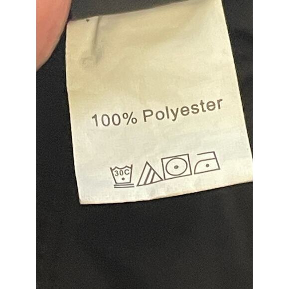 Romwe Shorts Black Drawstring Polyester Embroidered Rose Patch Large - Picture 7 of 8